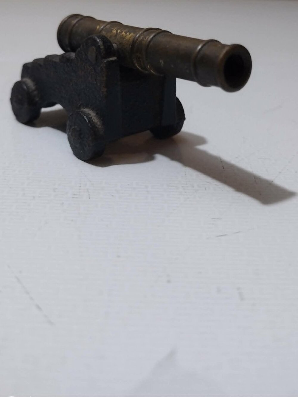 1950s-1960s Articulating Cast Iron and Solid-Turned Brass Cannon Miniature